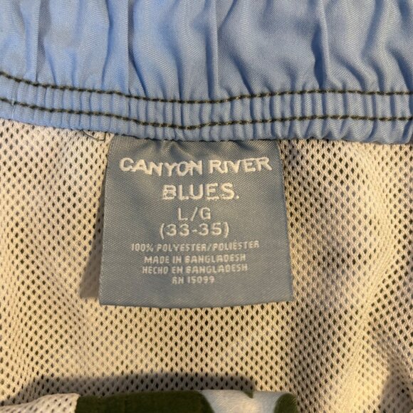 Canyon River Blues Green/White Hawaiian Floral Board Shorts Swim Trunks Men’s L - Picture 3 of 9